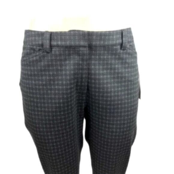 NWT Calvin Klein Straight Leg Grey Plaid Classic Trouser Career Casual Pants 12 - Picture 5 of 8